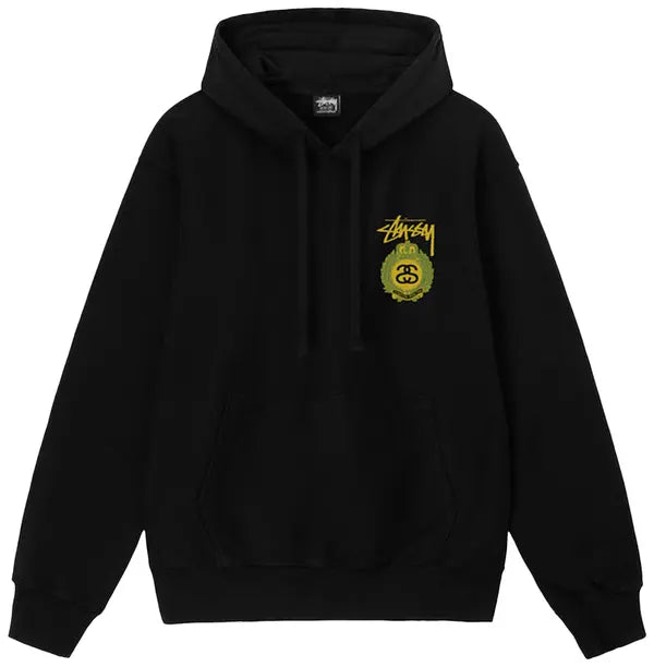 Stussy Crown Wreath Pigment Dyed Hoodie Black