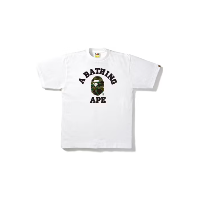BAPE Tee Woodland Camo College White