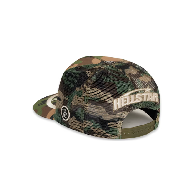 Hellstar Hat Big Logo Trucker Snapback Camo