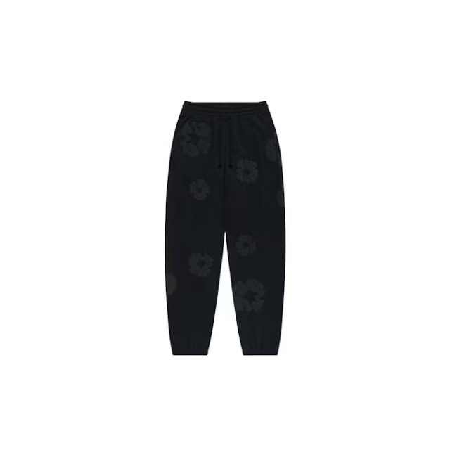 Denim Tears Cotton Wreath Sweatpants Black Monochrome