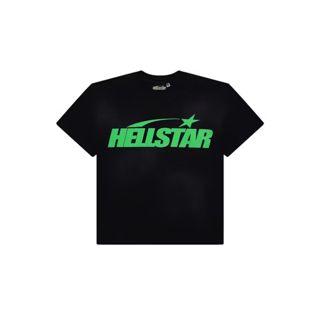 Hellstar T-shirt Classic (Gel Print) Black/Green