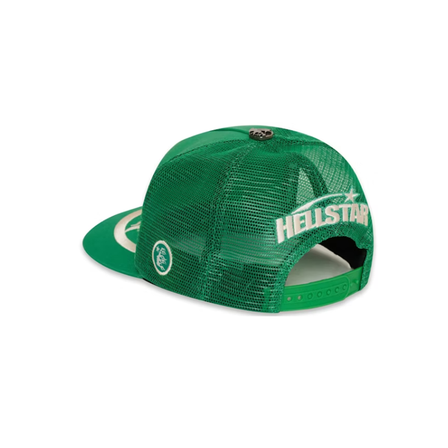 Hellstar Hat Big Logo Trucker Snapback Green