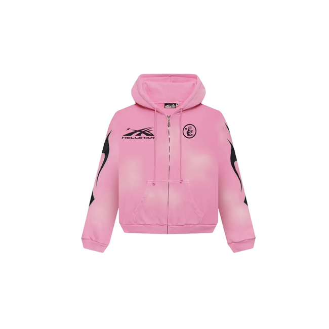 Hellstar Sports Flame Zip-Up Pink