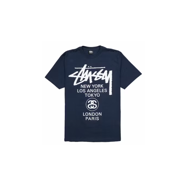 Stussy World Tour Tee Navy