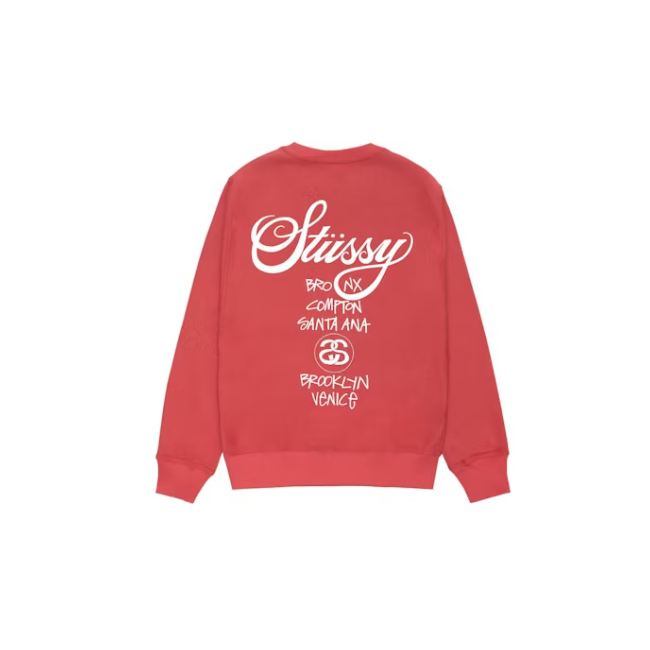 Stussy World Tour Crewneck Pepper