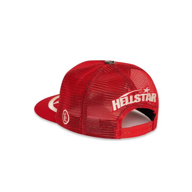 Hellstar Hat Big Logo Trucker Snapback Red