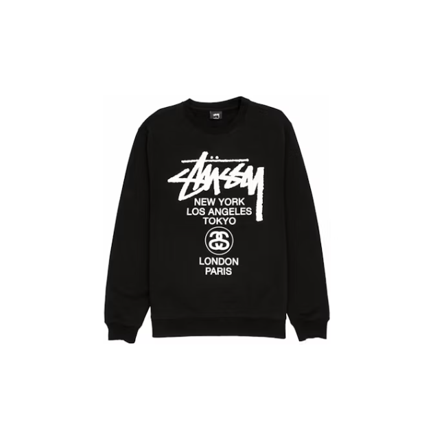 Stussy World Tour Crewneck Black