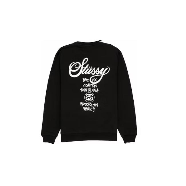 Stussy World Tour Crewneck Black