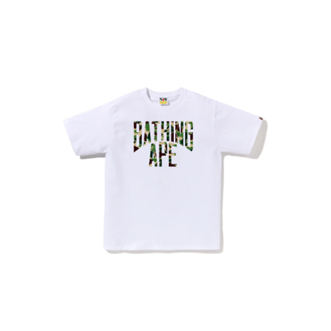 BAPE Tee ABC Camo NYC Logo White Green
