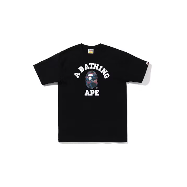 Bape Tee Grid Camo College Black Purple