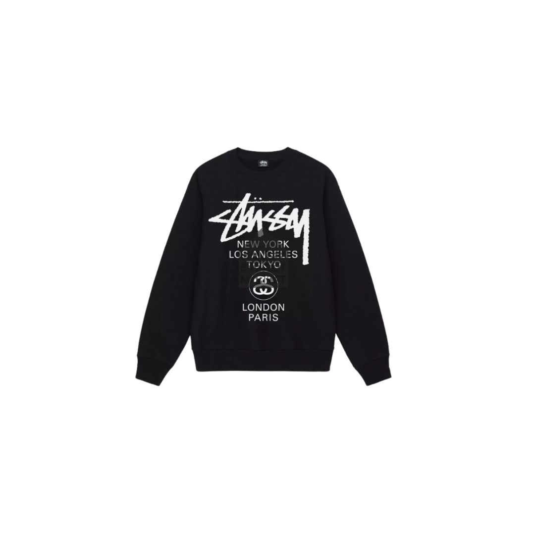 Stussy Dover Street Market World Tour Crewneck Black