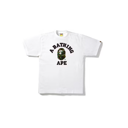 BAPE Tee Woodland Camo College White