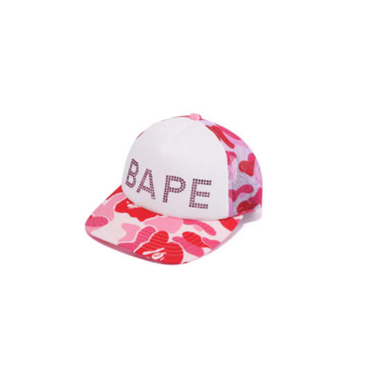 BAPE ABC Camo Crystal Stone Mesh Cap Pink