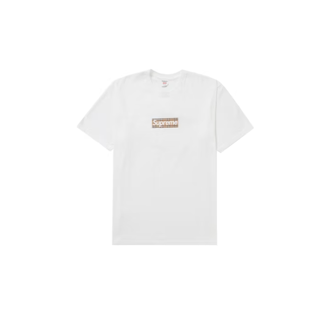 Supreme Burberry Box Logo Tee White