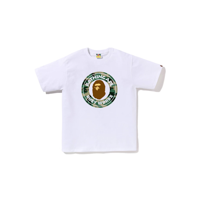 BAPE Tee Woodland Camo Busy Works White
