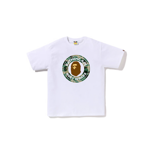 BAPE Tee Woodland Camo Busy Works White