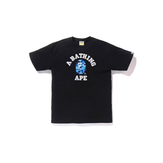 BAPE Tee Blue Camo College Black