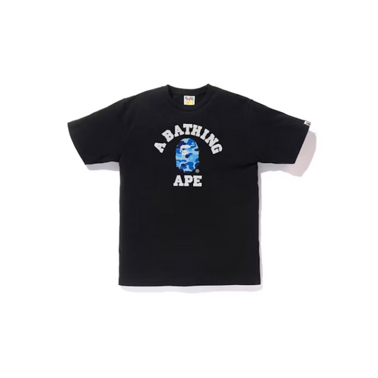 BAPE Tee Blue Camo College Black