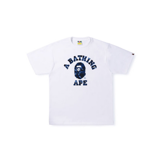 Bape Tee Color Camp College White Navy