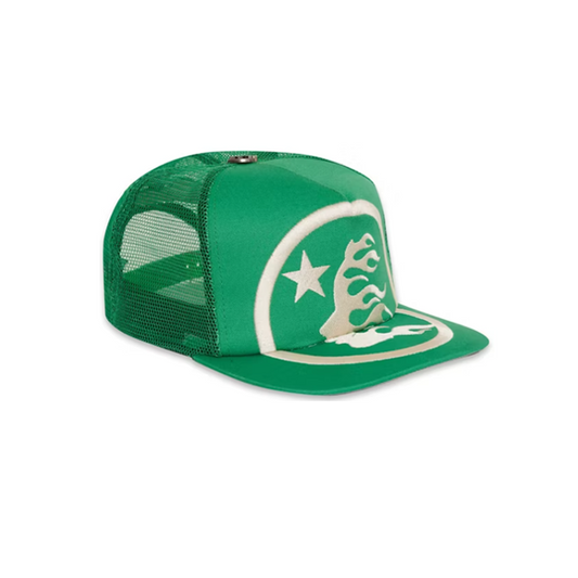 Hellstar Hat Big Logo Trucker Snapback Green