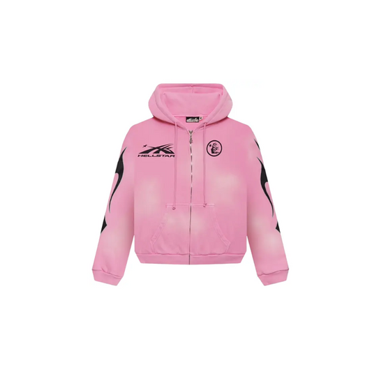 Hellstar Sports Flame Zip-Up Pink