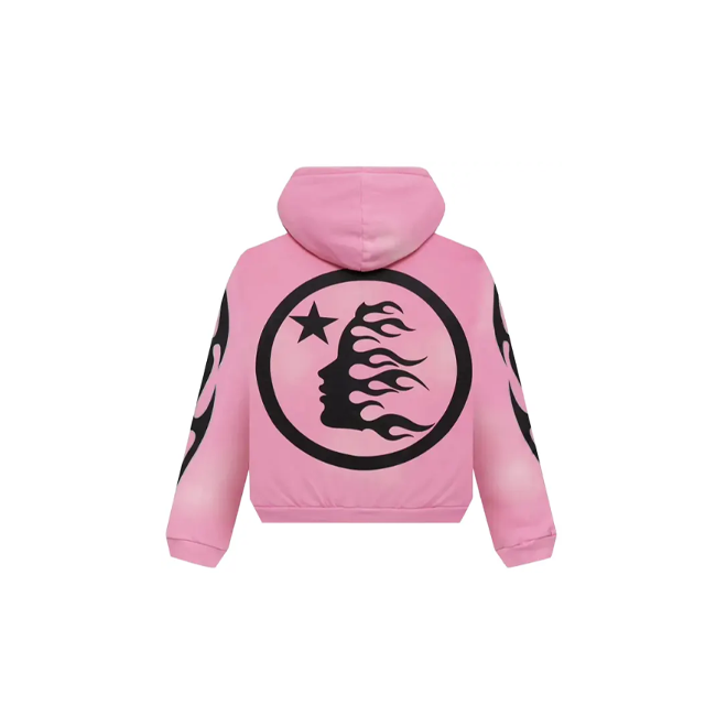 Hellstar Sports Flame Zip-Up Pink