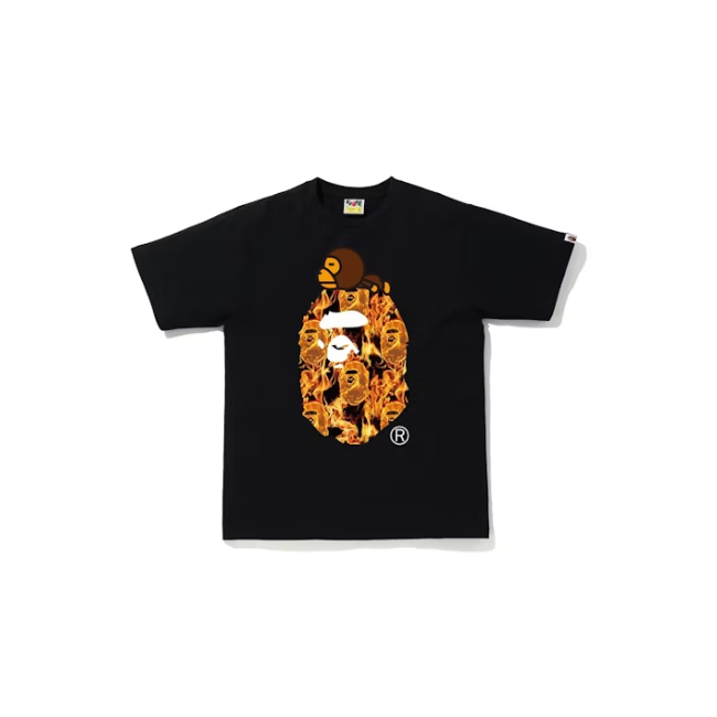 BAPE Tee Milo On Flame Head Black