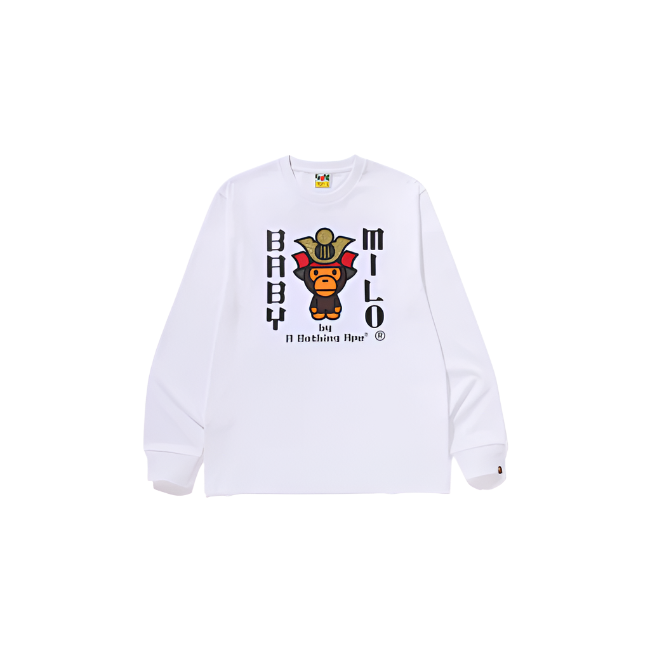 BAPE Long Sleeve Baby Milo Kyoto Exclusive By Bathing Ape White