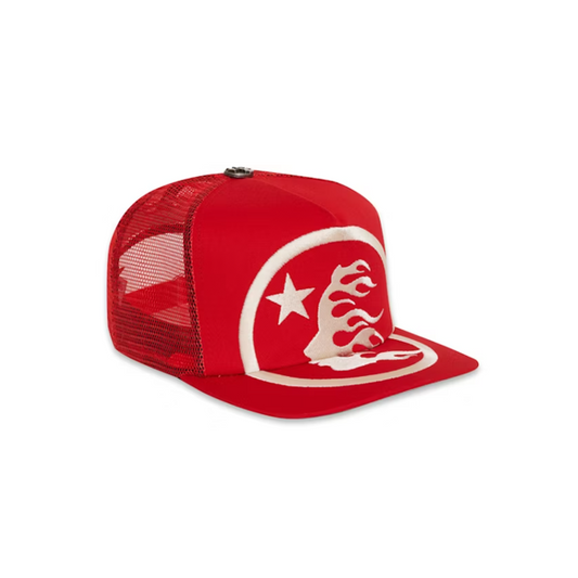 Hellstar Hat Big Logo Trucker Snapback Red