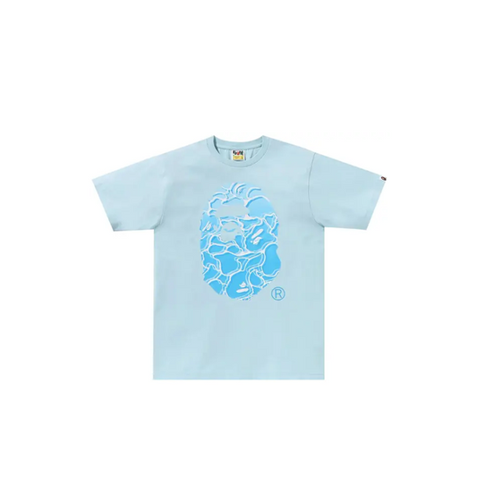 BAPE ABC Sea Surface Camo Ape Head Tee Blue