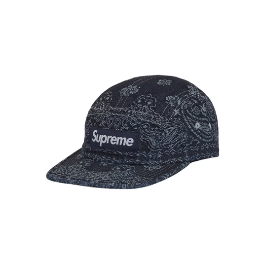 Supreme Bandana Jacquard Denim Camp Cap Indigo