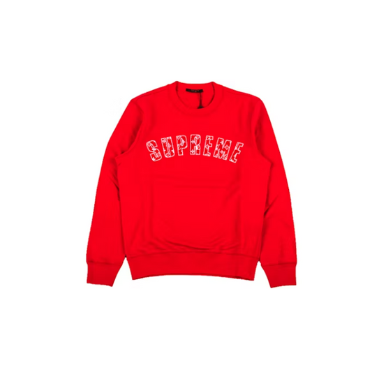 Supreme x Louis Vuitton Arc Logo Crewneck Red