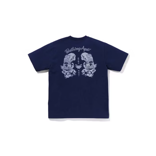 BAPE Japanese Tattoo Logo Tee Navy