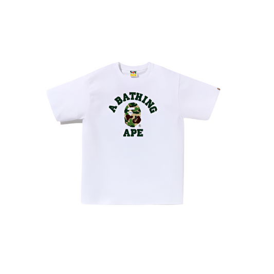 BAPE Tee ABC Camo College White Green