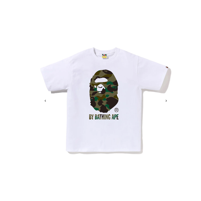 BAPE Tee 1st Camo Big Ape Head Green White