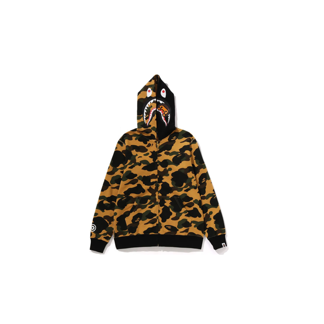 BAPE Junior 1st Camo Milo Shark Zip Hoodie Yellow