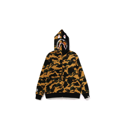 BAPE Junior 1st Camo Milo Shark Zip Hoodie Yellow